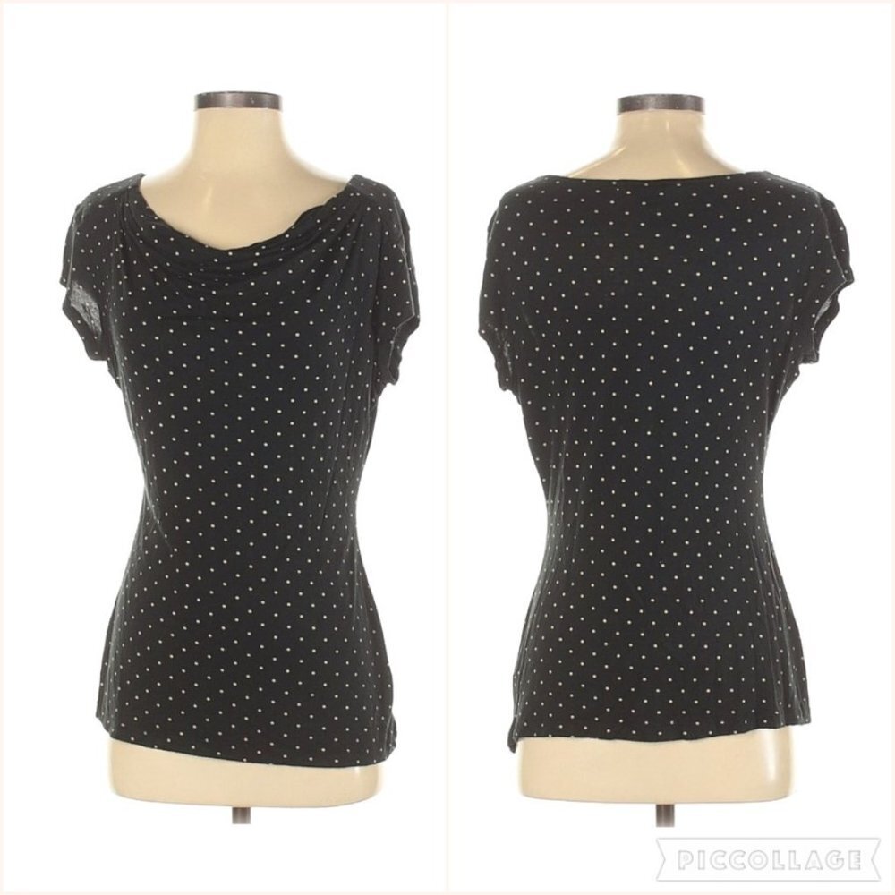 Banana Republic Black Polka Dot Shirt Top Small
